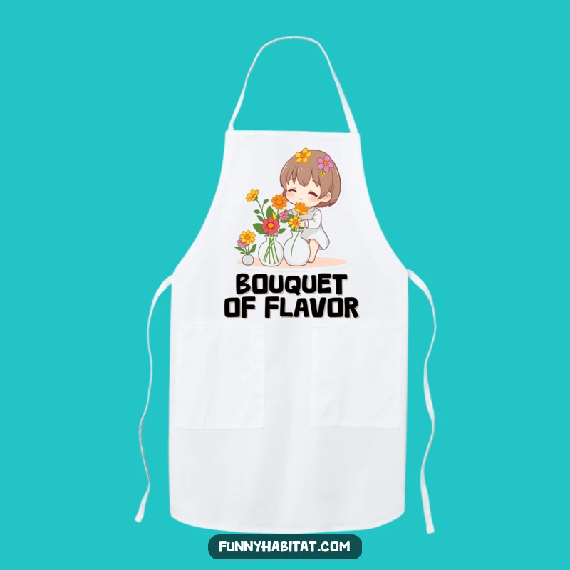 Funny Gardener Apron: Colorful Flower Arranger Kitchen Gift