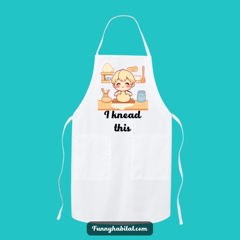 Funny Baker Apron: Happy Dough Kneading Design - Hilarious Kitchen Gift for Bakers