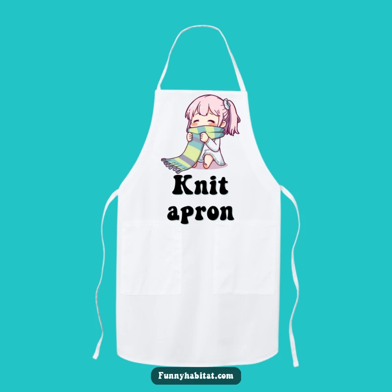 Funny Blissful Knitter Apron: Craft with Glee in This Humorous Chef's Wear