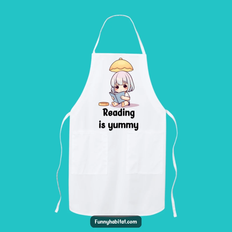 Funny Chef Reader Apron: Lamp & Book Design - Hilarious Kitchen Gift for Bookworms