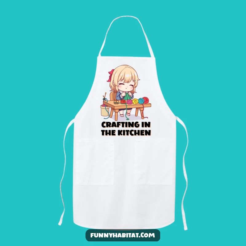Funny Crafter Apron: Character Knitting, Humorous Maker's Wear Gift