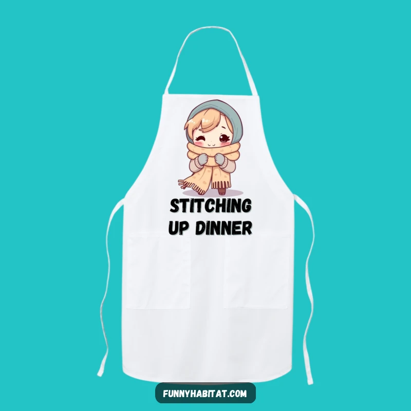 Funny Knitter Apron: Cozy Scarf Maker Kitchen Gift