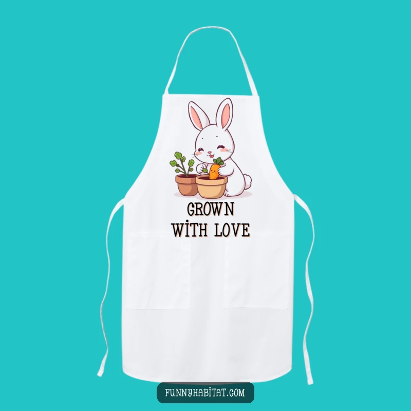 Funny Rabbit Apron - Cute Carrot Gardener Kitchen Wear, Great Humorous Gift