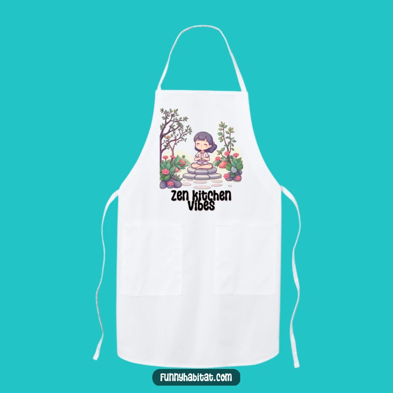 Funny Zen Apron: Garden Peace While You Cook, Ideal Humorous Gift!