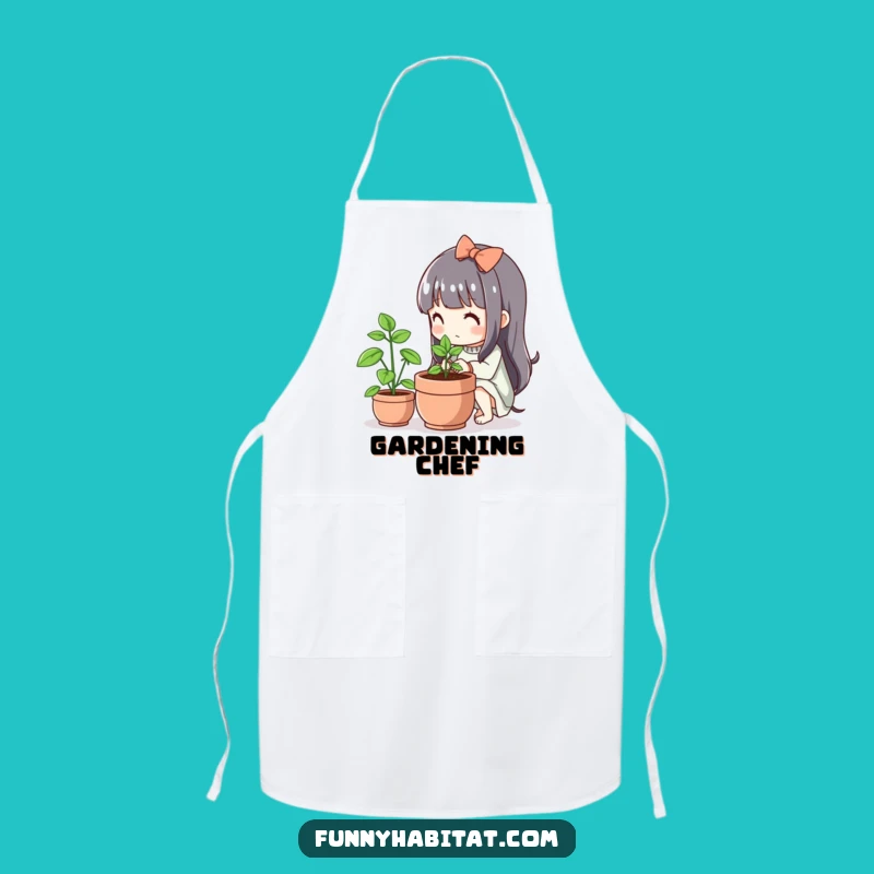 Funny Kawaii Gardener Apron: Cute Plant Tender, Great Garden Gift