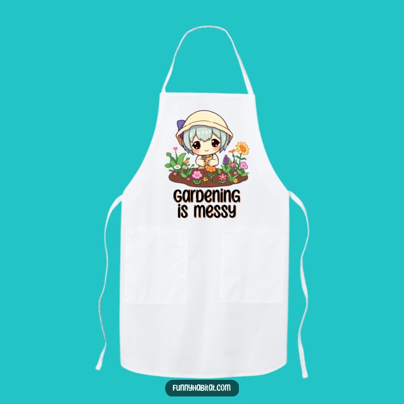 Funny Gardener's Apron: Happy Character Mini Garden, Novelty Humorous Gift