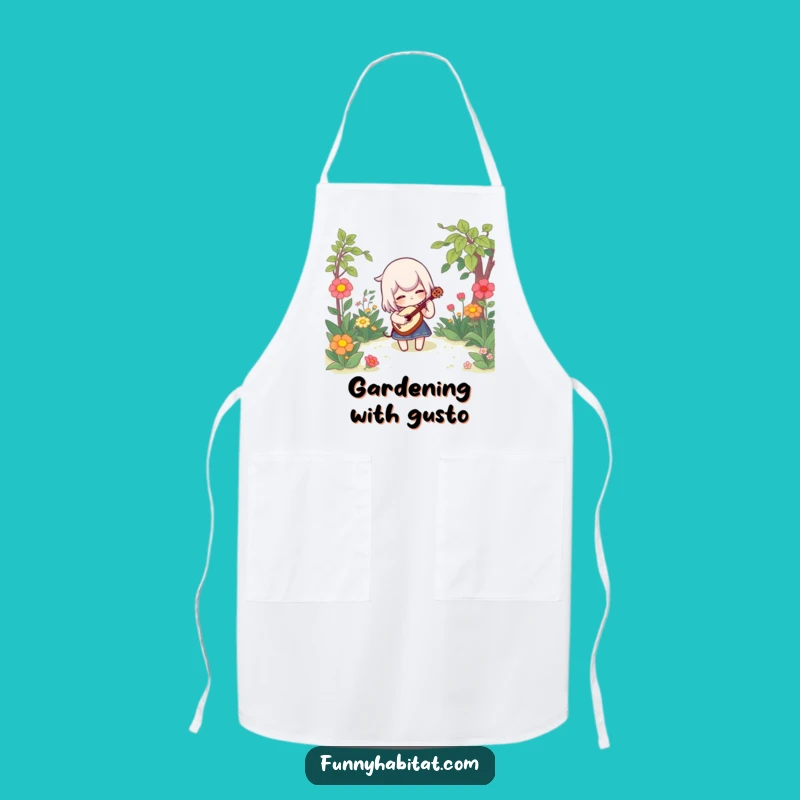 Funny Garden Musician Apron - Whimsical Wear for Outdoor Chefs!
