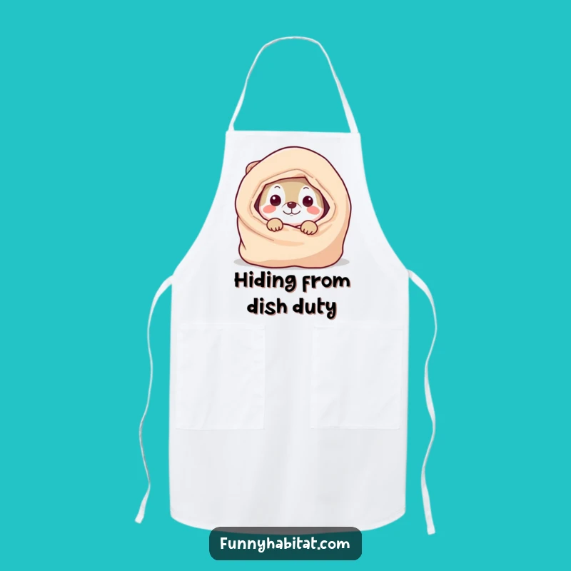 Funny Kitchen Playtime Apron: Animal Behind Blanket, Chef's Funny Gift