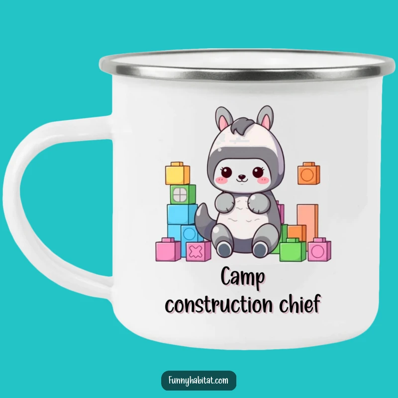 Funny Campfire Organizer Mug: Animal with Blocks, Great Funny Gift