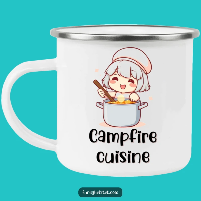 Funny Chef Camping Mug: Campfire Cooking Joy, Great Funny Gift for Outdoor Chefs