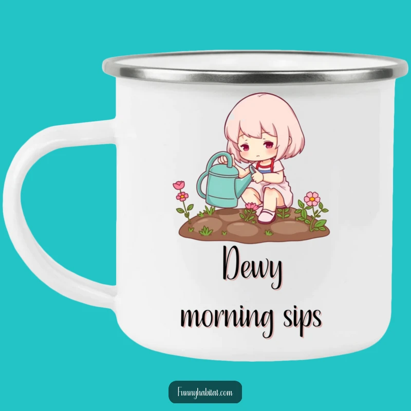 Funny Gardener Camping Mug: Enjoy Drinks with a Cute Garden Buddy