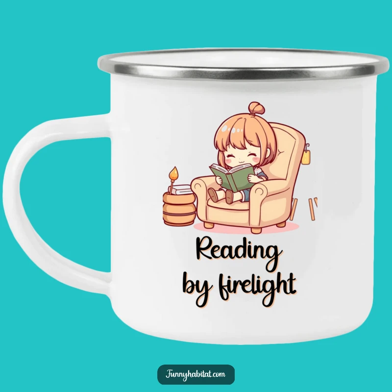 Funny Bookworm Camping Mug: Cozy Outdoor Reader, Great Funny Gift for Campers