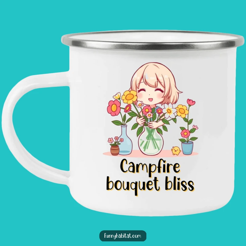 Funny Camping Florist Mug: Enjoy Nature's Beauty with a Cheerful Character