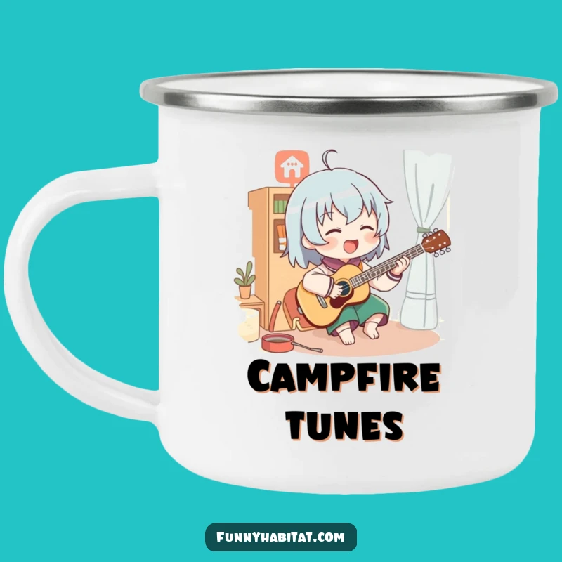 Funny Enthusiastic Musician Camping Mug: Outdoor Melodies for Music Lovers