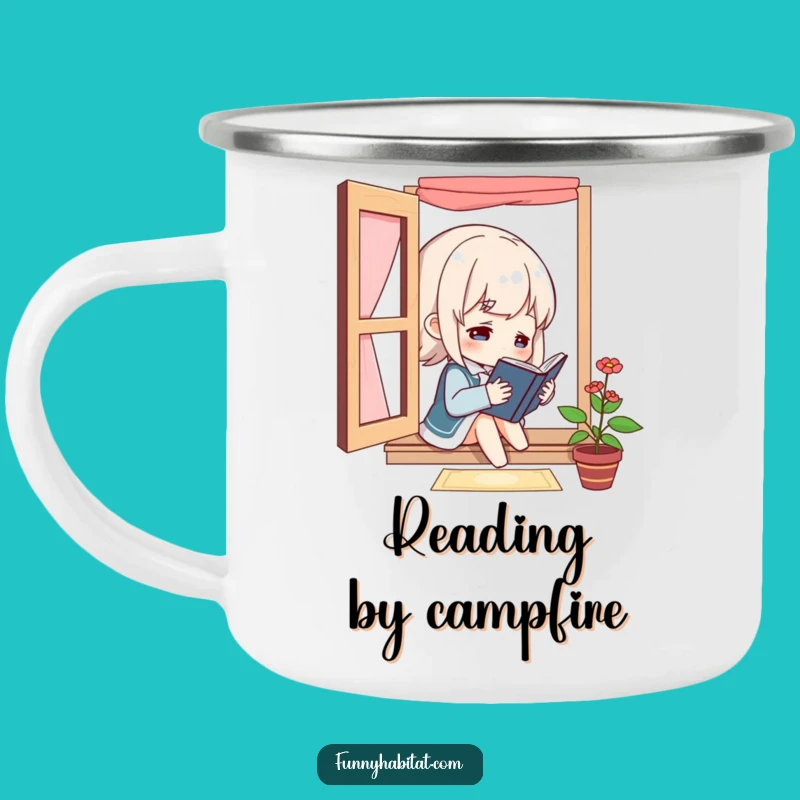Funny Bookworm Camp Mug: Reading by the Window - A Durable Funny Gift!