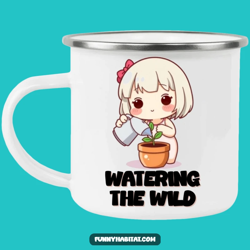Funny Plant Camping Mug: Happy Character, Nature's Companion, Your Essential Funny Gift!