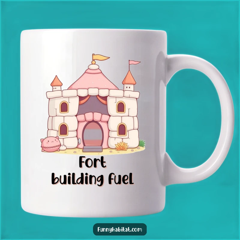 Funny Fort Builder Mug: Cushion Castle Character, Perfect Funny Gift for Cozy Fun