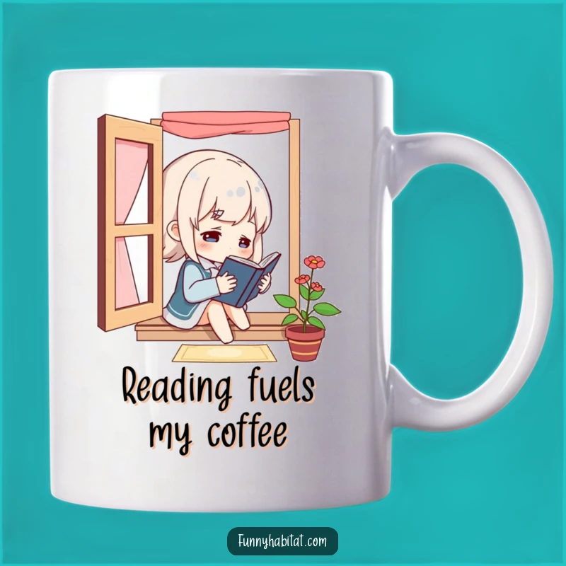 Funny Bookworm Mug: Cozy Window Reading - A Hilarious Funny Gift for Readers!