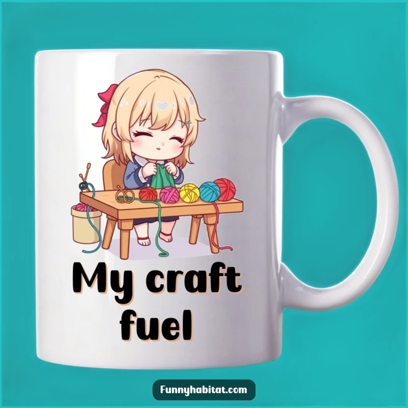 Funny Crafter Mug: Busy Character Knitting, Perfect Hobbyist Gift