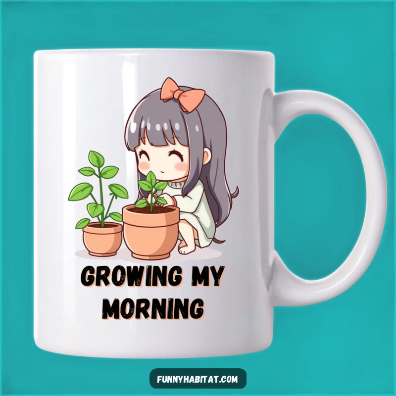 Funny Kawaii Gardener Mug: Cute Plant Care, Perfect Humorous Gift