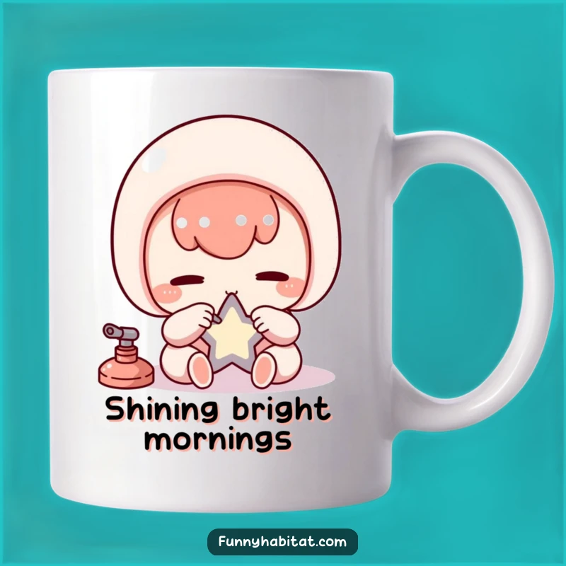 Funny Kawaii Polisher Mug: Diligent Star Polishing, Perfect Humorous Gift