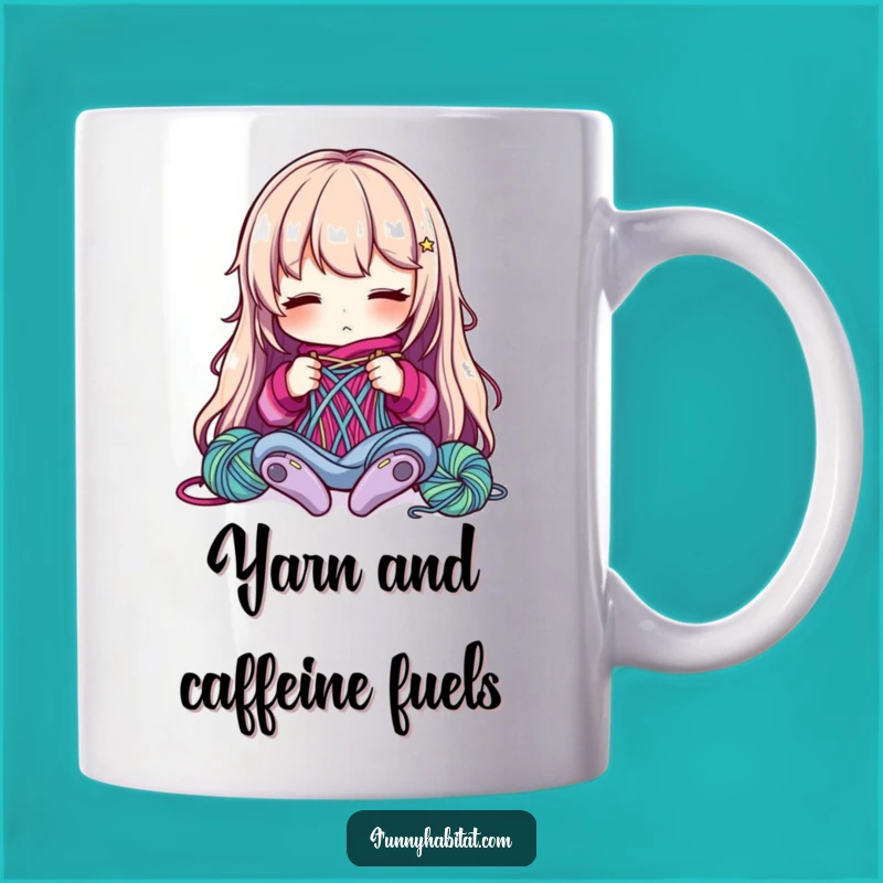 Funny Knitter Mug: Focused Yarn Crafter, Perfect Hobby Gift