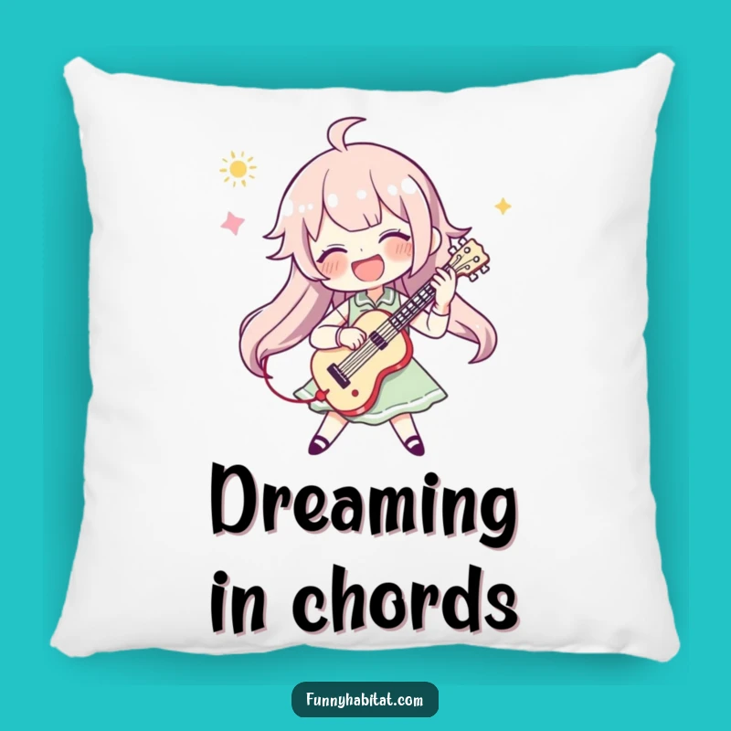 Funny Musician Pillow: Enthusiastic Instrument Player Comfort Gift