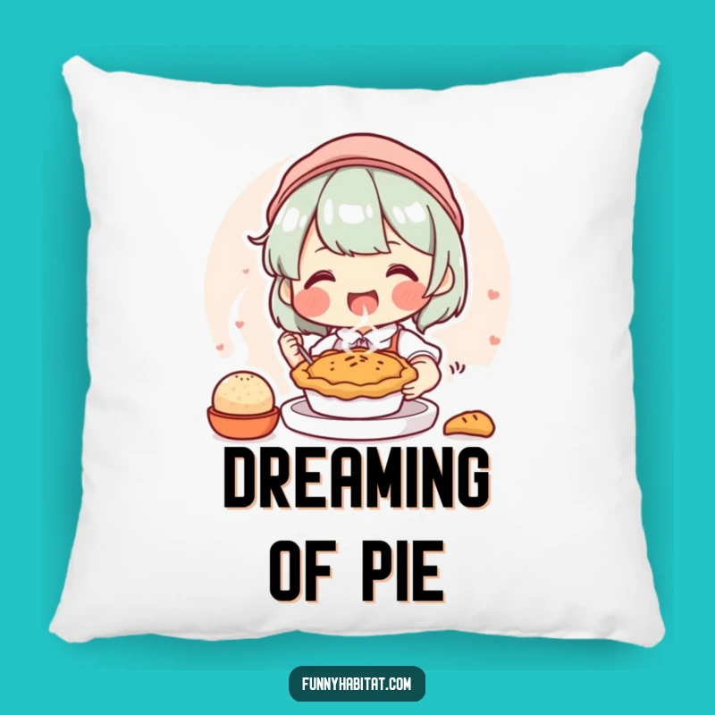 Funny Baker Pillow: Happy Pie Baking Character, Comfy Humorous Gift