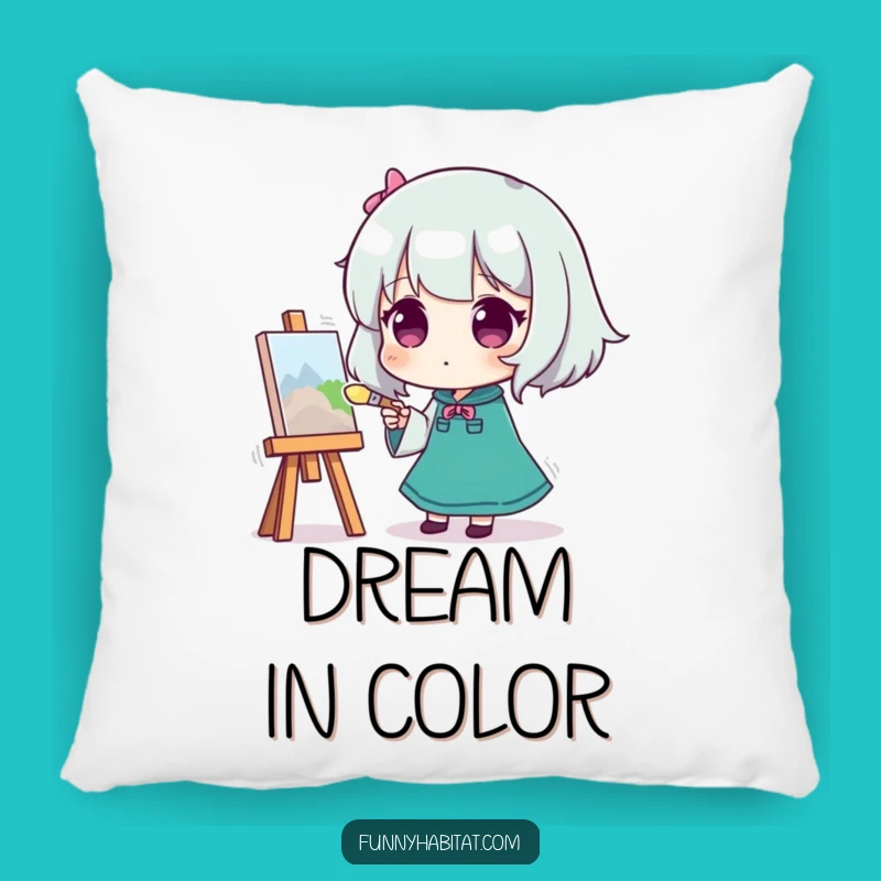 Funny Artist Pillow: Painting Cushion, Creative Decor, Perfect Funny Gift