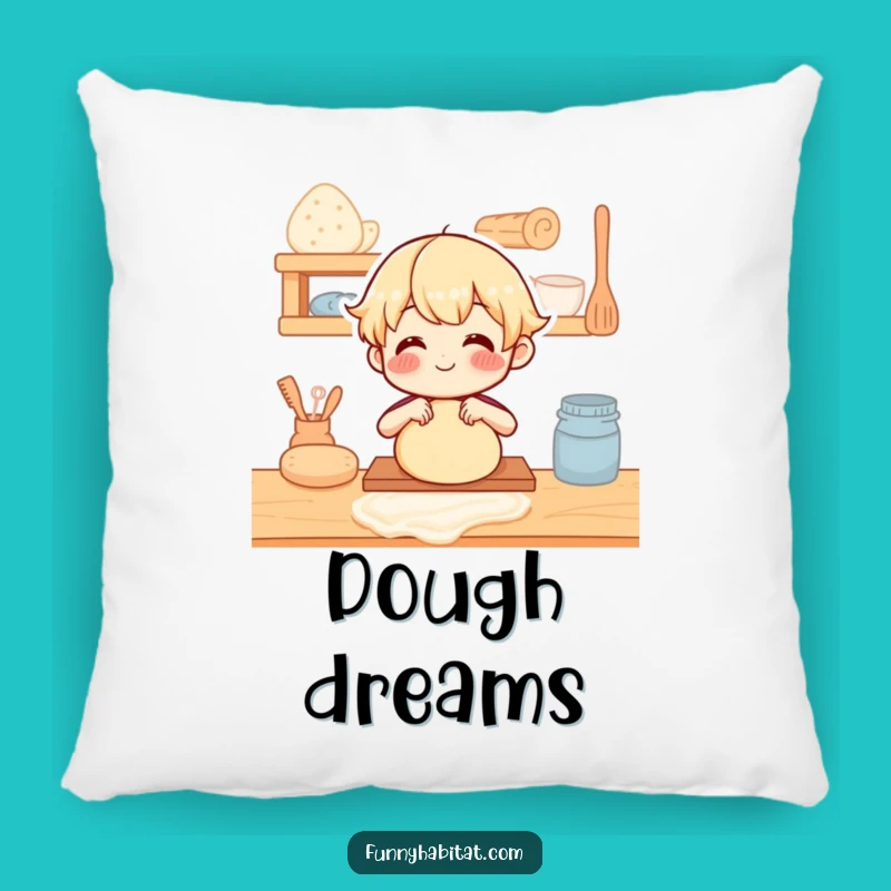 Funny Baker Pillow: Kneading Dough Comfort - Cozy Cushion for Kitchen Lovers