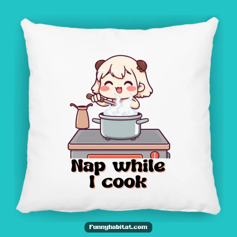 Funny Chef Pillow: Stirring Pot Cushion, Cozy Kitchen Decor, Perfect Funny Gift