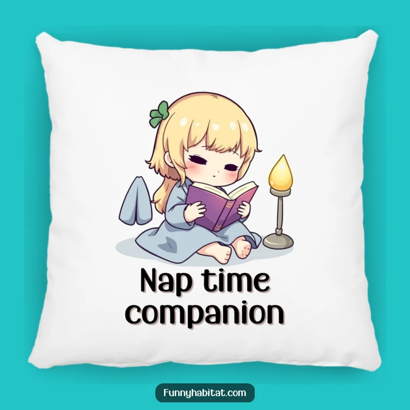 Funny Reading Nook Pillow: Cute Character Lamp Design, Comfy Humorous Gift