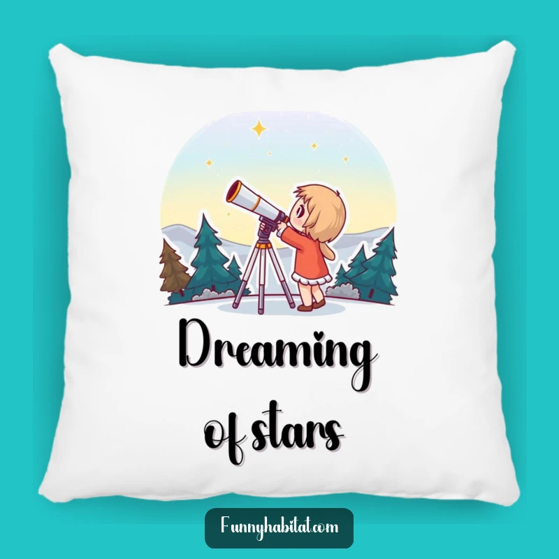 Funny Stargazer Pillow: Wonderous Telescope Explorer Comfort