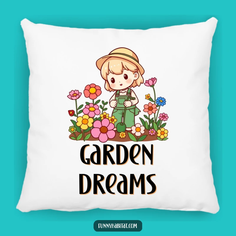 Funny Gardener's Bloom Pillow: Cozy Accent for Plant Lovers Gift