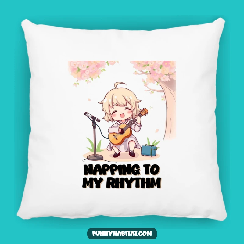 Funny Musician Pillow: Cozy Character Playing Music, Hilarious Home Decor Gift