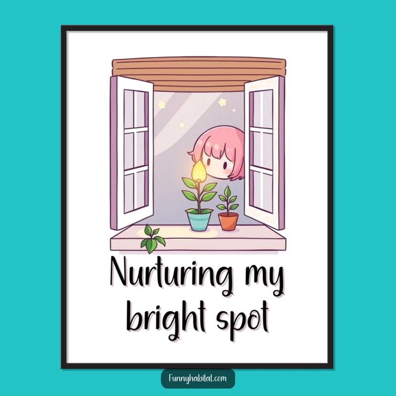 Caring Plant Character Digital Art: Instant Gentle Decor, Perfect Art Gift!