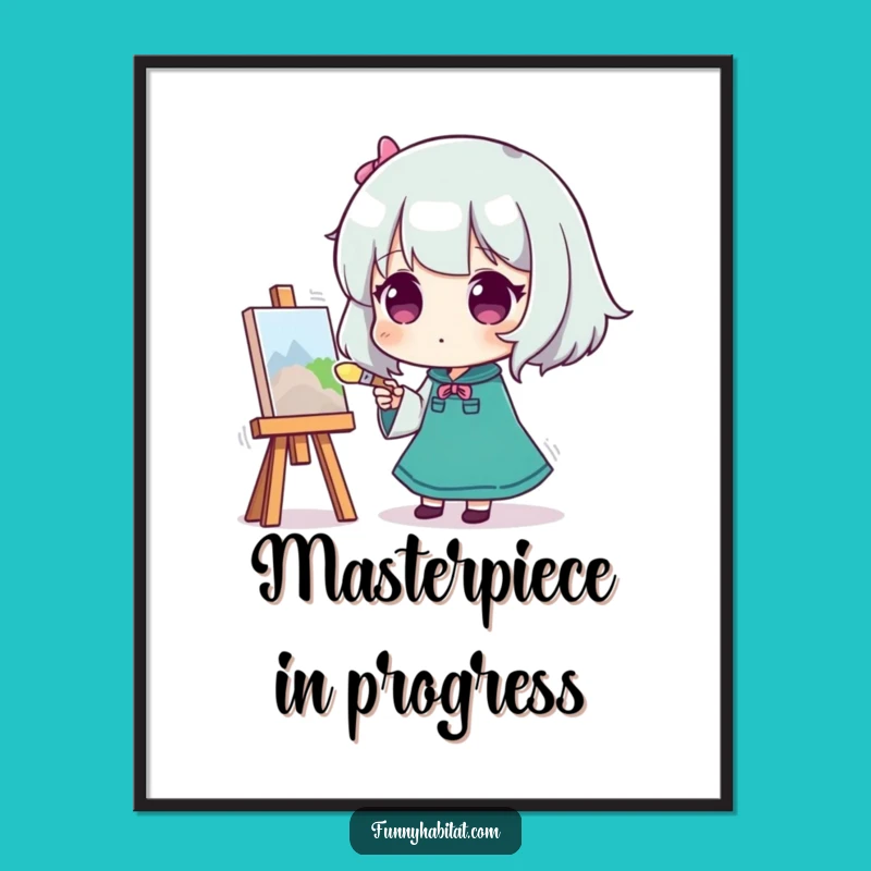 Funny Artist Digital Art: Painting Scene, Creative Decor, Instant Funny Gift