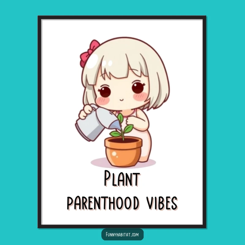 Funny Plant Digital Art: Happy Character, Wholesome Decor, Perfect Printable Funny Gift!