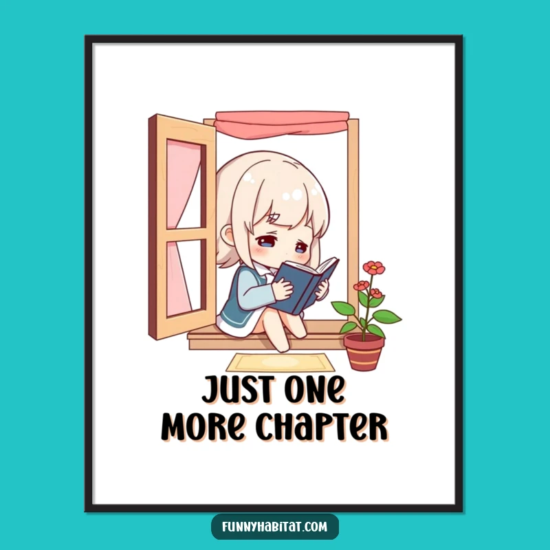 Funny Bookworm Digital Print: Instant Cozy Art Download - A Funny Gift!