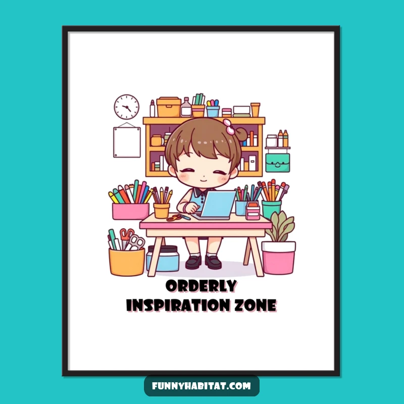 Funny Craft Desk Digital Art - Humorous Organizer Print for Walls!