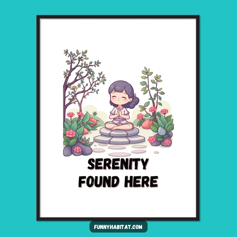 Funny Zen Digital Art: Peaceful Meditation for Instant Calm Decor, Unique Gift!