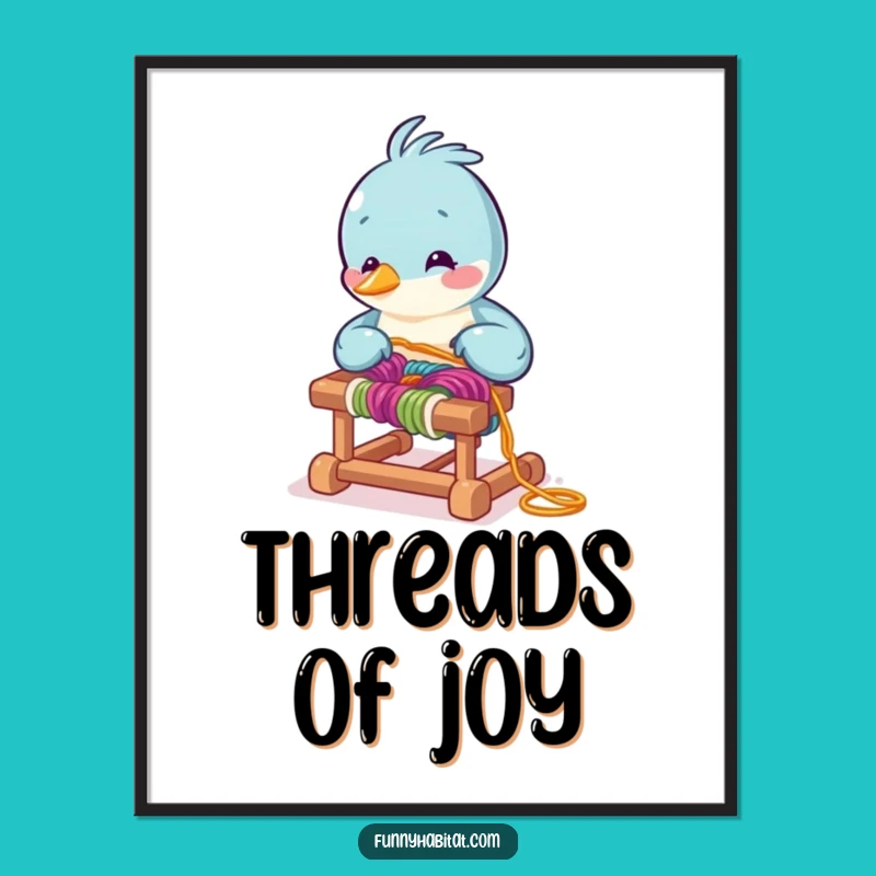 Funny Bird Weaver Digital Print - Crafty Artwork, Humorous Gift