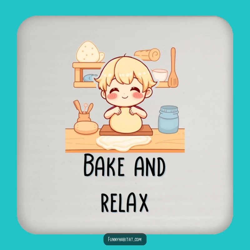 Funny Baker Coaster: Dough Kneading Design - Protect Surfaces with Kitchen Humor
