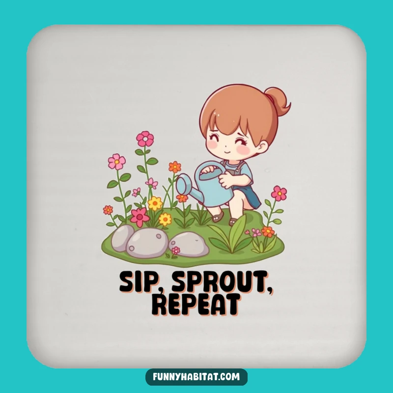 Funny Gardener Coaster: Miniature Garden Art, Protect Surfaces with Humor, Ideal Funny Gift