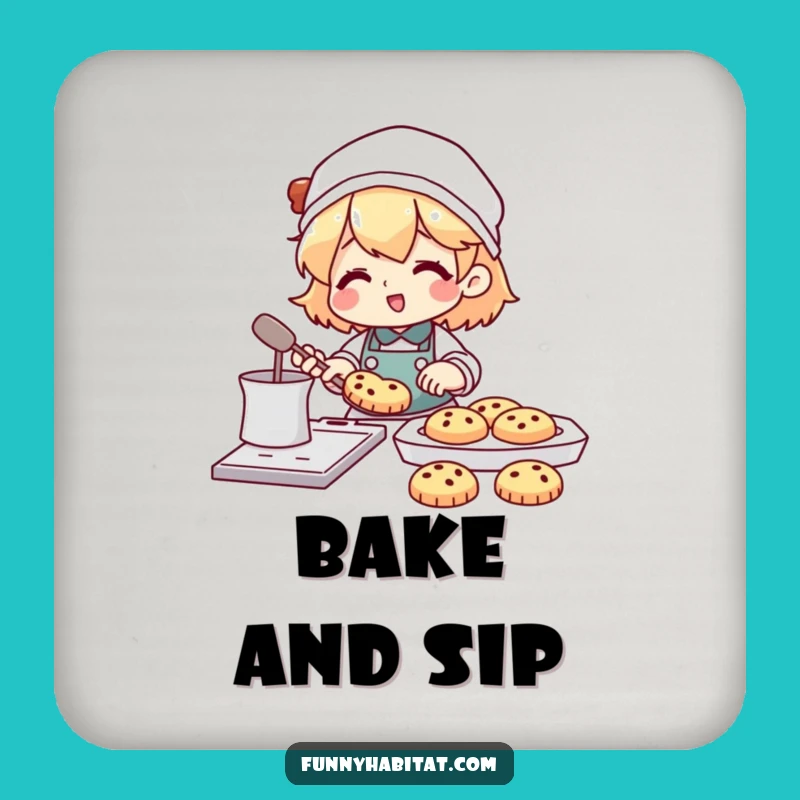 Funny Happy Baker Coasters: Protect Surfaces with Hilarious Cookie Art