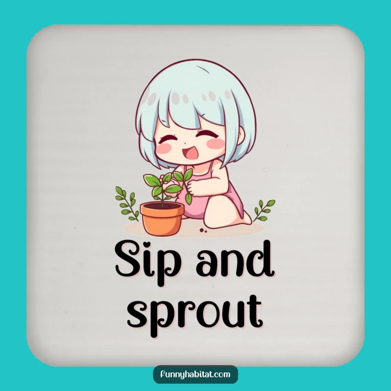 Funny Plant Lover Drink Coasters: Protect Surfaces with Botanical Charm!