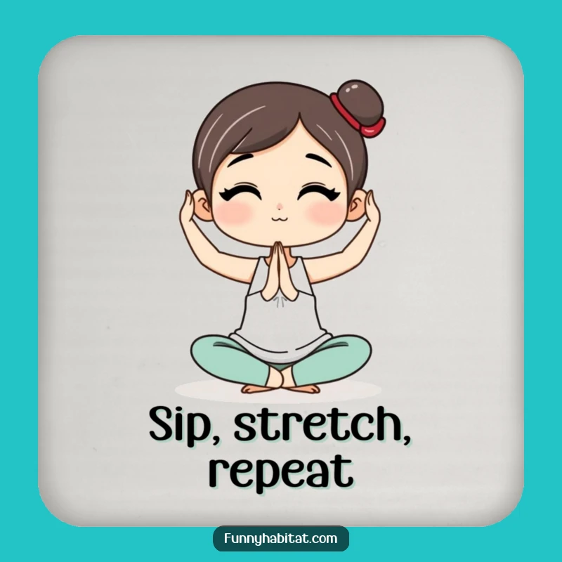 Funny Yoga Coaster: Simple Poses Art, Protect Surfaces with Funny Style