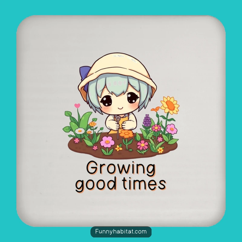 Funny Garden Coaster: Happy Character Mini Garden, Humorous Gift Decor