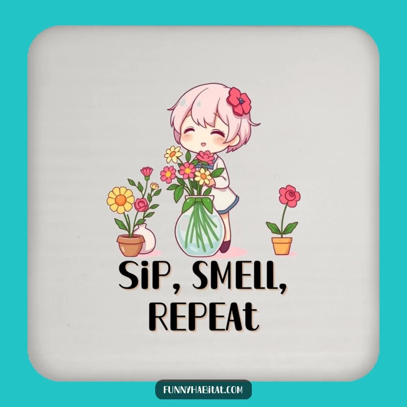 Funny Drink Coaster: Flower Arranger Art, Perfect Party Gift