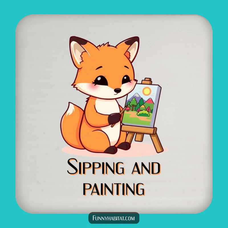 Funny Fox Artist Coasters - Creative Painter Set, Perfect Humorous Gift